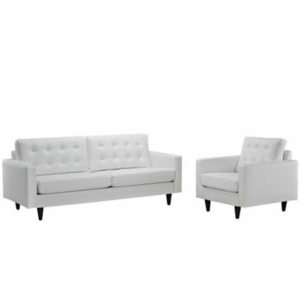 East End Imports Empress Sofa and Armchair Set of 2, White EEI-1311-WHI